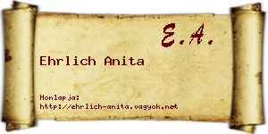 Ehrlich Anita névjegykártya
